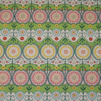 Preview: Canvas Baumwolle Leinenoptik Retro Blumen